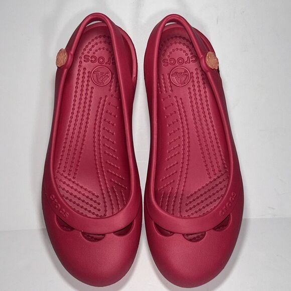 Crocs Jayna Slingback Ballet Flats Womens 6 Pink Raspberry‎ Round Toe Slip On - Picture 9 of 10